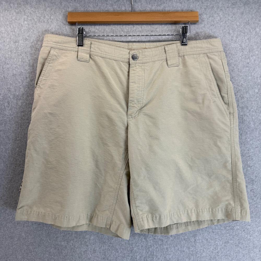 Columbia Mens Hiking Shorts Outdoor Casual Khaki Shorts Mens Size 38 x 10 FLAW